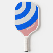Retro Sea Kiss Circle Stripe with Name ピックルボールラケット (裏面)
