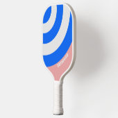 Retro Sea Kiss Circle Stripe with Name ピックルボールラケット (左)