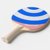 Retro Sea Kiss Circle Stripe with Name 卓球ラケット (正面アングル)