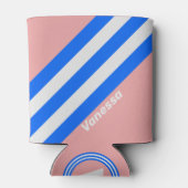 Retro Sea Kiss Stripes with Name 缶クーラー (裏面)