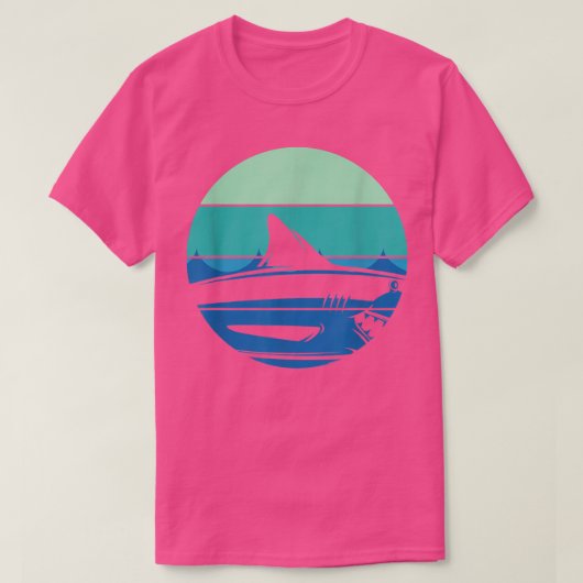 Retro Sea Monster Ocean Animals Predator Shark Tシャツ (デザイン正面)
