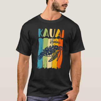 Retro Sea Turtle Kauai Hawaii Matching Friends Fam Tシャツ