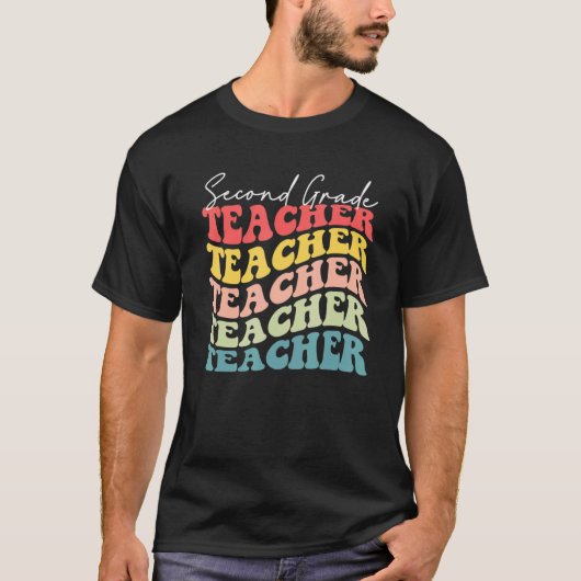 Retro Second Grade Teacher Appreciation Back To Sc Tシャツ (正面)