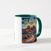 Retro Sedona Arizona Travel Van Gogh Art Landscape マグカップ (正面右)
