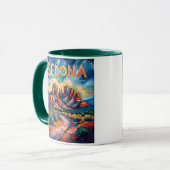Retro Sedona Arizona Travel Van Gogh Art Landscape マグカップ (正面左)