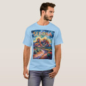 Retro Sedona Arizona Travel Van Gogh Art Landscape Tシャツ (正面フル)