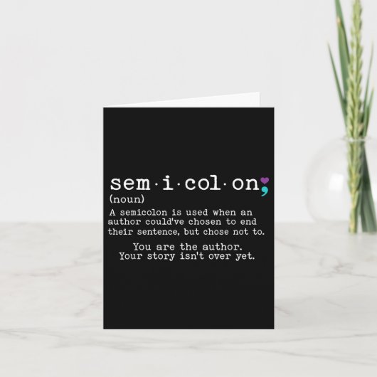 Retro Semicolon Definition Suicide Prevention Awar カード (正面)