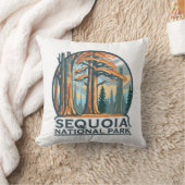 retro Sequoia National Park Giant Sequoia Trees クッション (ブランケット)