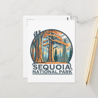 retro Sequoia National Park Giant Sequoia Trees ポストカード