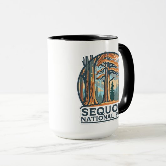 retro Sequoia National Park Giant Sequoia Trees マグカップ (正面右)