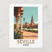 Retro Seville Spain Andalusia Architecture ポストカード (正面)
