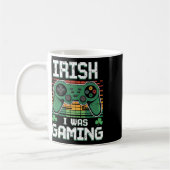Retro Shamrock Irish I Was Gaming Gamer Boys St Pa コーヒーマグカップ (左)