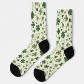 Retro Shamrock  Swirl Pattern Socks ソックス (左)