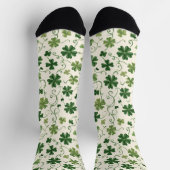 Retro Shamrock  Swirl Pattern Socks ソックス (上部)