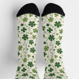 Retro Shamrock  Swirl Pattern Socks ソックス