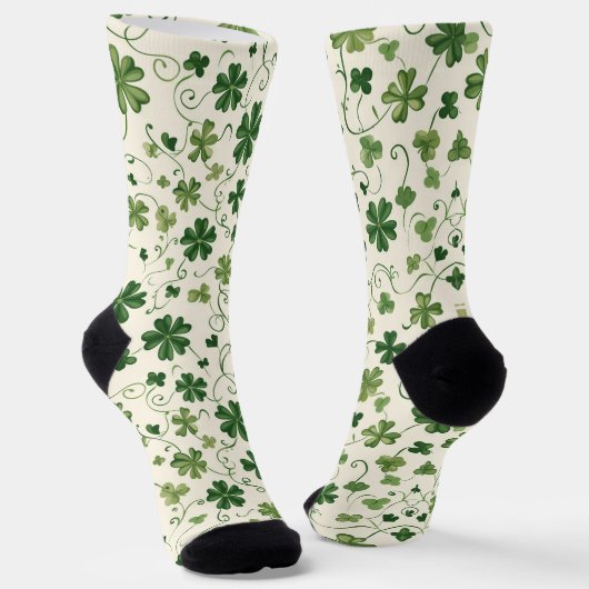 Retro Shamrock  Swirl Pattern Socks ソックス (傾斜あり)