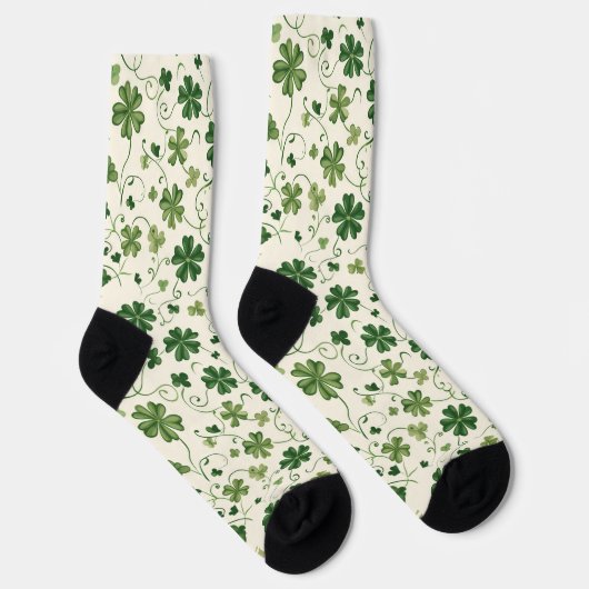 Retro Shamrock  Swirl Pattern Socks ソックス (右)