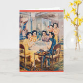 Retro Shanghai Advertising Mahjong Game  カード (黄色い花)