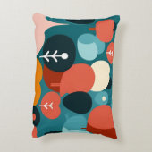 Retro Shapes Abstract Forest Pillow アクセントクッション (裏面(縦))