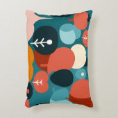 Retro Shapes Abstract Forest Pillow アクセントクッション (正面(垂直))