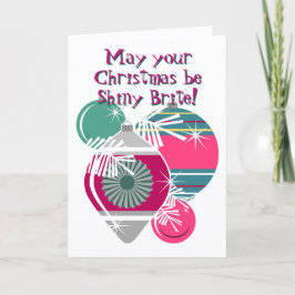 Retro Shiny Brite Ornaments Christmas カード