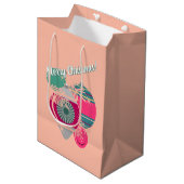 Retro Shiny Brite Ornaments Christmas ミディアムペーパーバッグ (正面アングル)