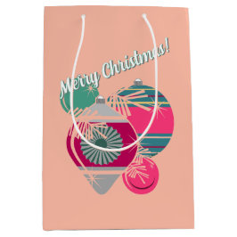 Retro Shiny Brite Ornaments Christmas ミディアムペーパーバッグ