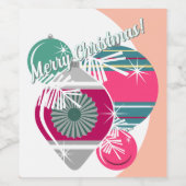Retro Shiny Brite Ornaments Christmas ワインラベル (シングルラベル)