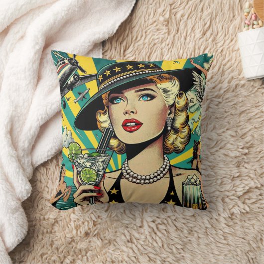 Retro Show Girl  クッション (ブランケット)