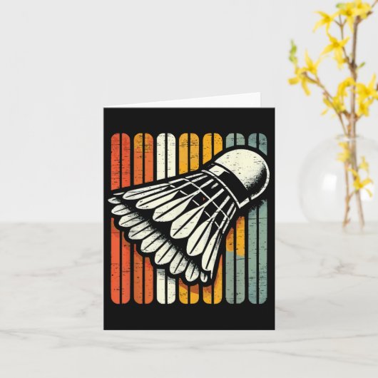 Retro Shuttle Badminton Player  カード (黄色い花)