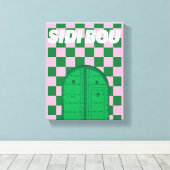Retro Sidi Bou Said Stretched Canvas Print キャンバスプリント (インサイチュ (ウッドフロア))