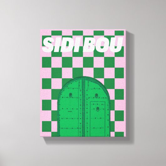 Retro Sidi Bou Said Stretched Canvas Print キャンバスプリント (正面)