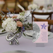 Retro Silver Disco Wedding Table Seating Card セーブザデート