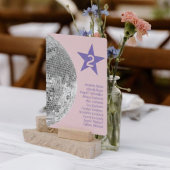 Retro Silver Disco Wedding Table Seating Card セーブザデート