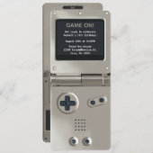 Retro Silver Handheld Gaming Birthday Invitation 招待状 (正面/裏面)