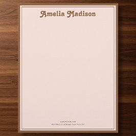 Retro Simple Blush Pink Orange レターヘッド