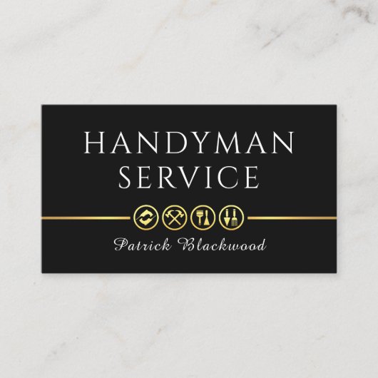 Retro Simple Handyman Tools Line 名刺 (正面)