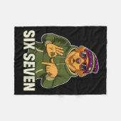 Retro Six Seven Golden Retriever Graphic Gift Men  フリースブランケット (正面(横))