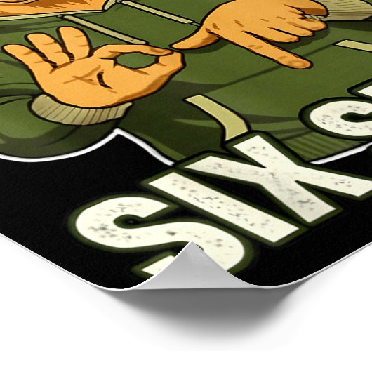 Retro Six Seven Golden Retriever Graphic Gift Men ポスター (角)