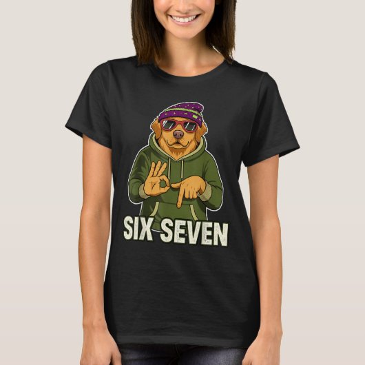 Retro Six Seven Golden Retriever Graphic Gift Men  Tシャツ (正面)
