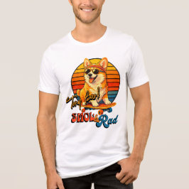 Retro Skate Corgi – Tony Bark™ – Smol & Rad  トライブレンドＴシャツ