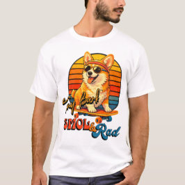 Retro Skate Corgi – Tony Bark™ – Smol & Rad  Tシャツ