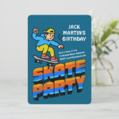 Retro Skateboard Birthday Invitation 招待状 (スタンド正面)