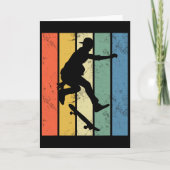 Retro Skateboarding Funny Skating Performing Trick カード (正面)