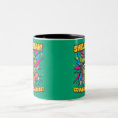Retro Skateboarding Turtle Mug – Funny Shell Yeah  ツートーンマグカップ (中央)