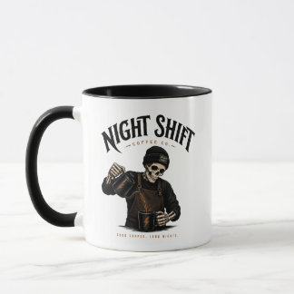 Retro Skeleton Barista Night Shift Coffee Co マグカップ