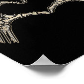 Retro Skeleton Hands Heart Sign Halloween Costume  ポスター (角)