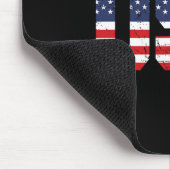 Retro Sketll Player Silhouette American Flag Usa  マウスパッド (コーナー)