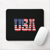 Retro Sketll Player Silhouette American Flag Usa  マウスパッド (マウス)
