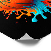 Retro Sketll Players Lovers Sports Team Boys Kids  ポスター (角)